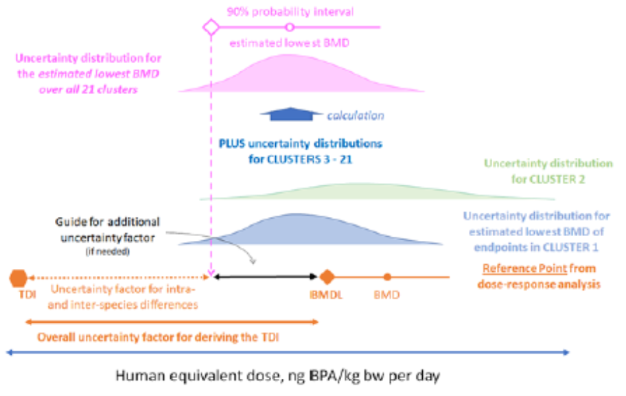 Figure 2:  Graphical overview of the approach taken in the uncertainty analysis. Taken from EFSA, 2022.
