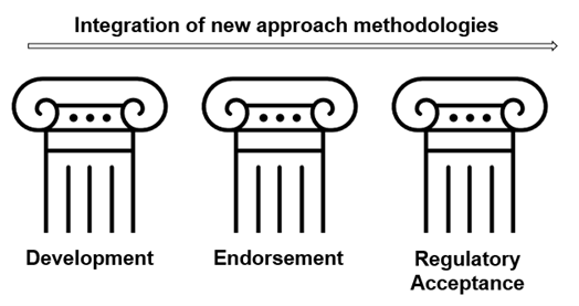 The pillars of the NAMs integration approach in the regulatory space will be: Development, Endorsement and Regulatory Acceptance  