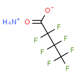 Structural illustration of PFBA ammonium salt.