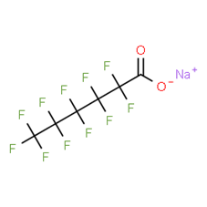 Structural illustration of PFHxA sodium salt.