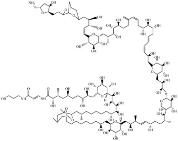 A diagram showing the chemical structure of palytoxin.