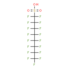 The chemical structure of PFOS.