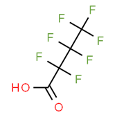 The chemical structure of PFBA